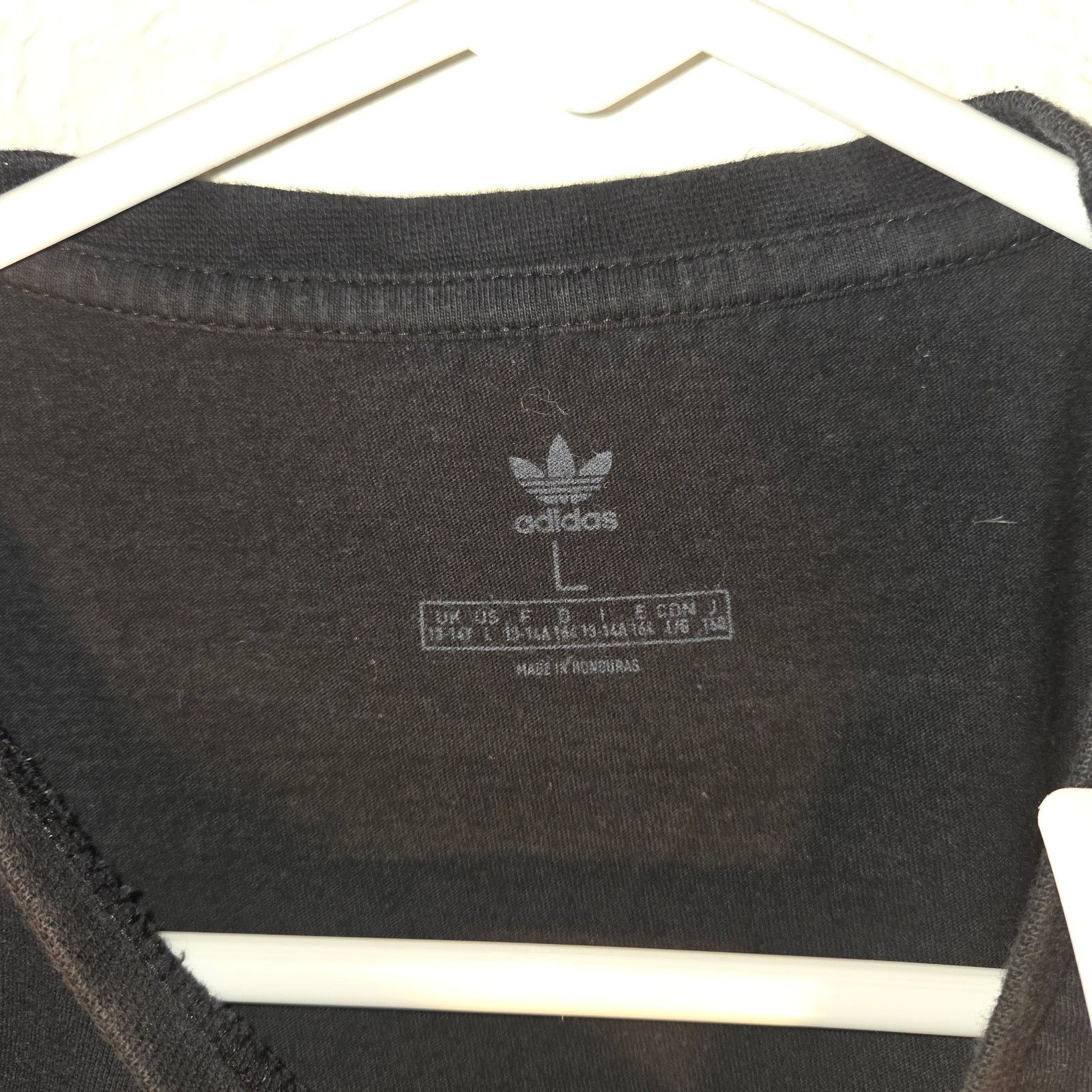 Adidas Vintage Adidas Large Black T-Shirt with White Logo - Boys Size US L / EU 52-54 / 3 - 6 Thumbnail