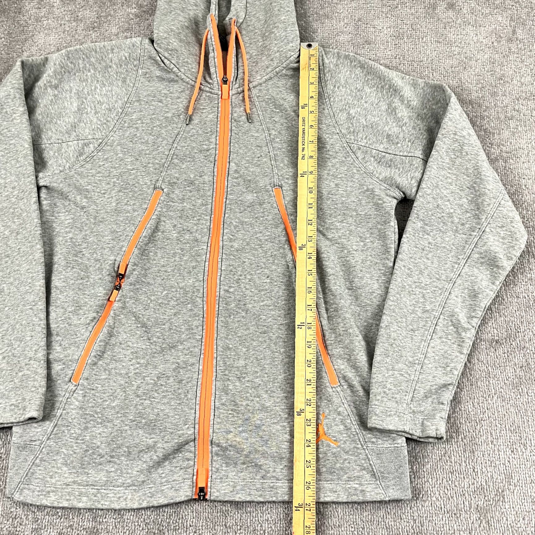 Nike JORDAN Nike Jacket Men Large Gray Full Zip Hooded Hooper Sweatshirt Basketball Fleece Pockets Zipped Pockets Regular Size L Size US L / EU 52-54 / 3 - 5 Thumbnail