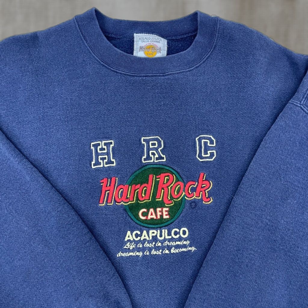 Hard Rock Cafe VINTAGE Hard Rock Cafe Sweatshirt Men L Blue Crew Neck 90s Y2K Faded Embroidered Logo Graphic Print Sweatshirt Mens Size US L / EU 52-54 / 3 - 1 Thumbnail