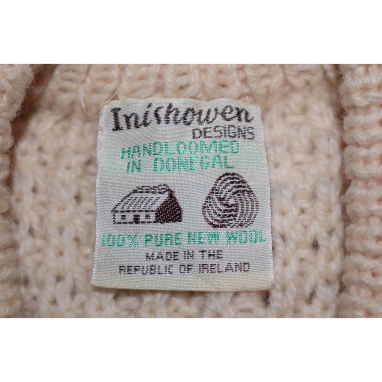Vintage VINTAGE Inishowen Men Sweater L Cream Cable Knit 100% Wool Size US L / EU 52-54 / 3 - 3 Thumbnail