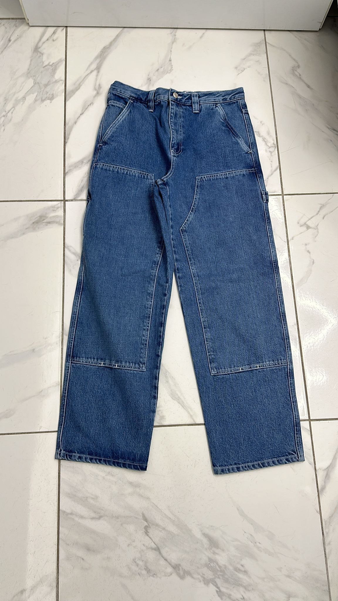 Stussy × Vintage Stüssy Double Knee Work Pant Blue Size 29 Size US 29 - 3 Thumbnail