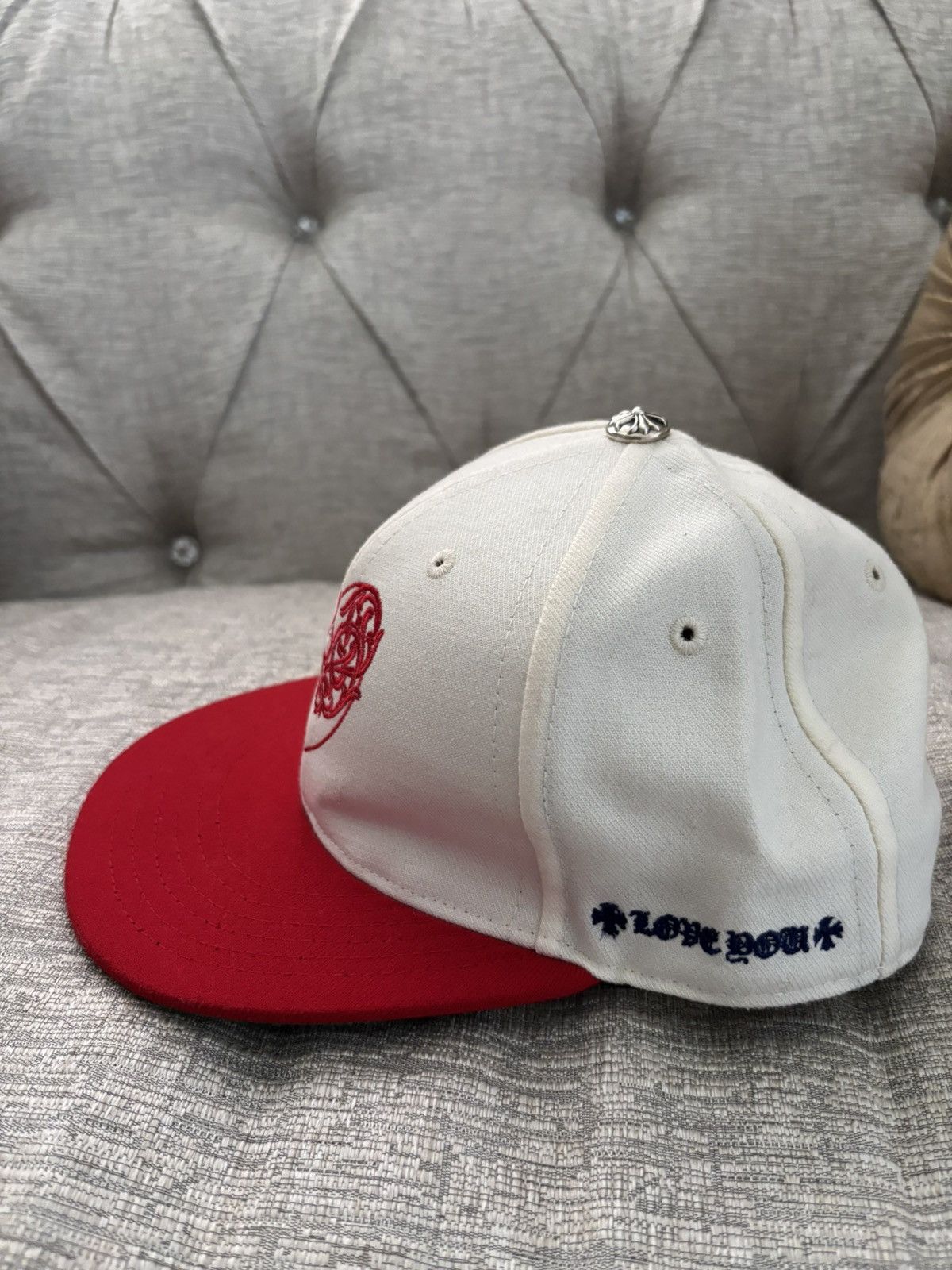 Chrome Hearts Chrome Hearts Love You Fitted Hat Cream Red Size ONE SIZE - 2 Thumbnail