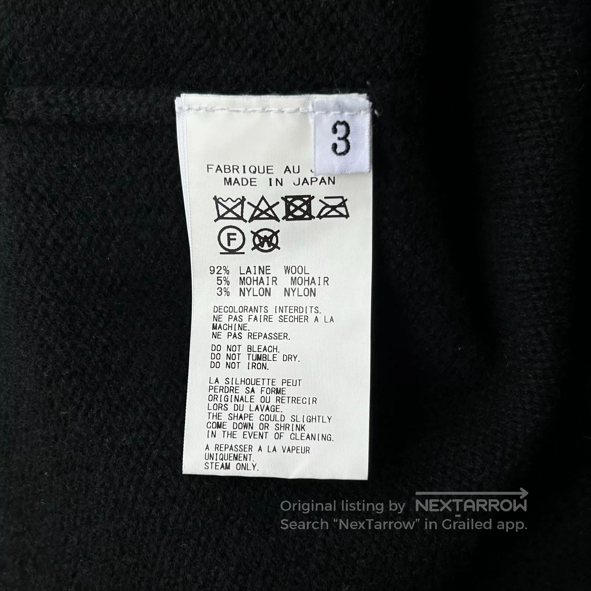 Yohji Yamamoto black sleeveless knit vest with floral design. Size US L / EU 52-54 / 3 - 8 Thumbnail
