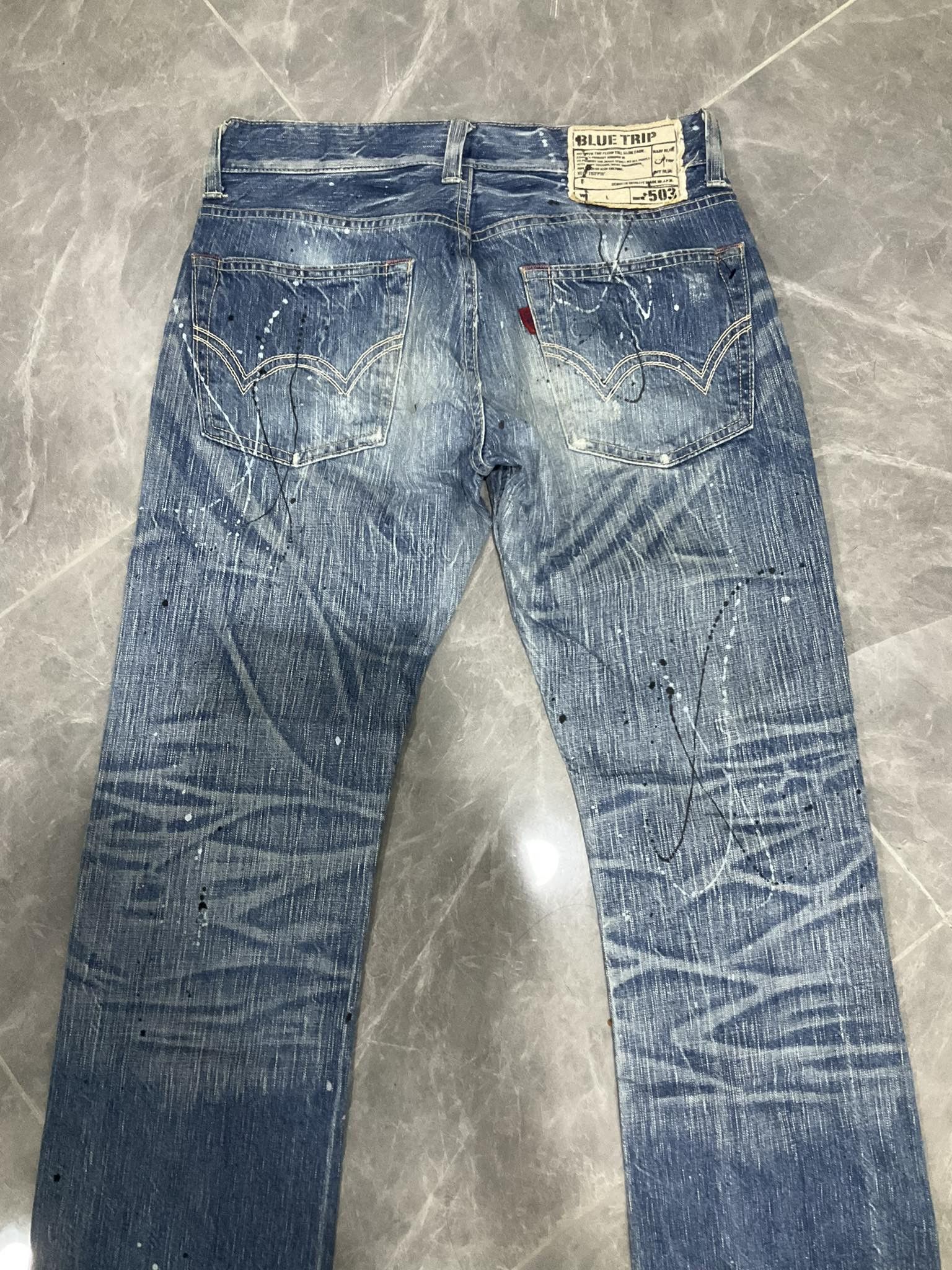 Edwin Vintage Edwin 503 Flare Distressed Jeans Size US 30 / EU 46 - 2 Thumbnail