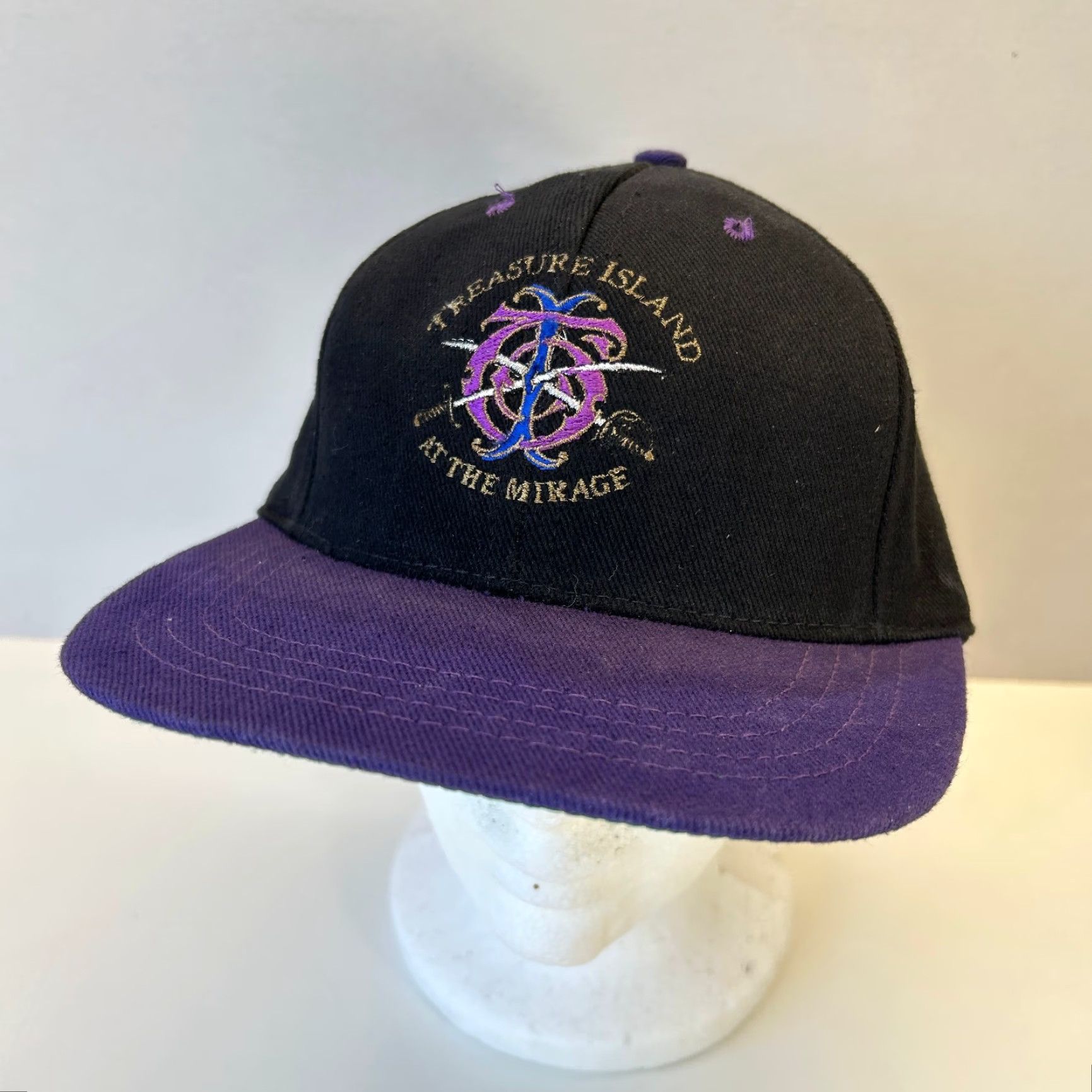 Vintage VINTAGE Mirage USA Snapback Hat Unisex Adults One Size Black Purple Cotton Adjustable 90s City Classic USA Hat Size ONE SIZE - 2 Thumbnail