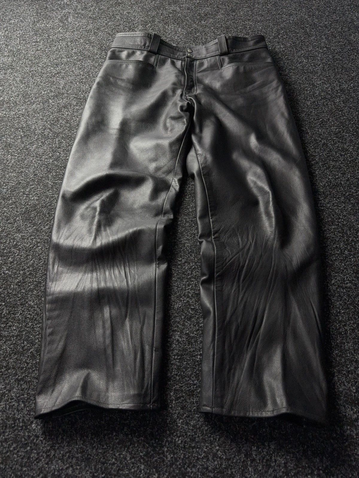 Leather Y2K Vintage Leather Pants Opium Style Alt Biker USA Rare Size US 37 - 1 Thumbnail