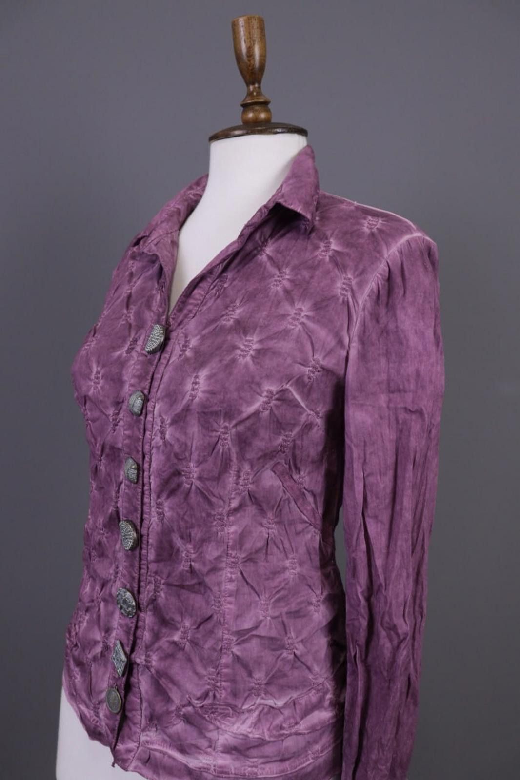 Designer Elisa Cavaletti Club Purple Shirt Blouse Tunic Size S Size S / US 4 / IT 40 - 11 Thumbnail