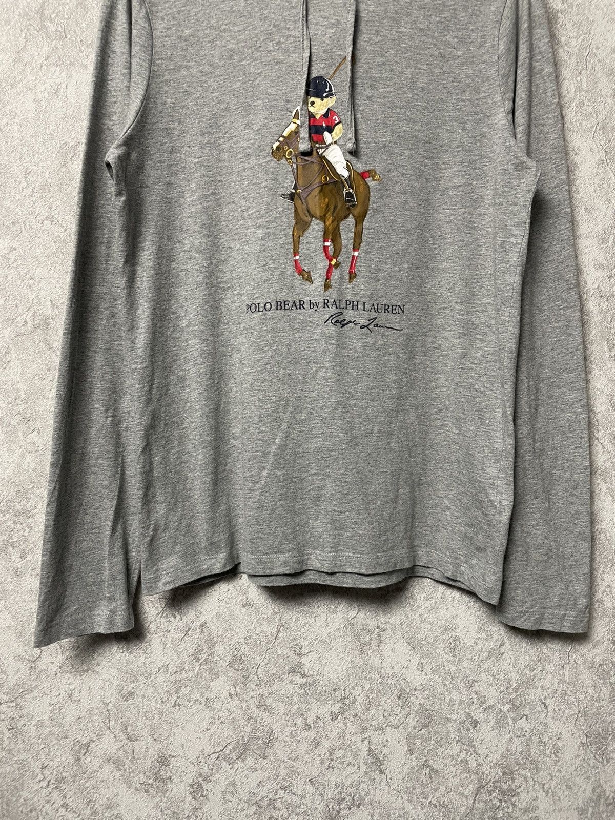 Polo Ralph Lauren Polo Ralph Lauren Polo Bear Logo Hoodie Long Sleeve Tee Grey Size US XS / EU 42 / 0 - 3 Thumbnail