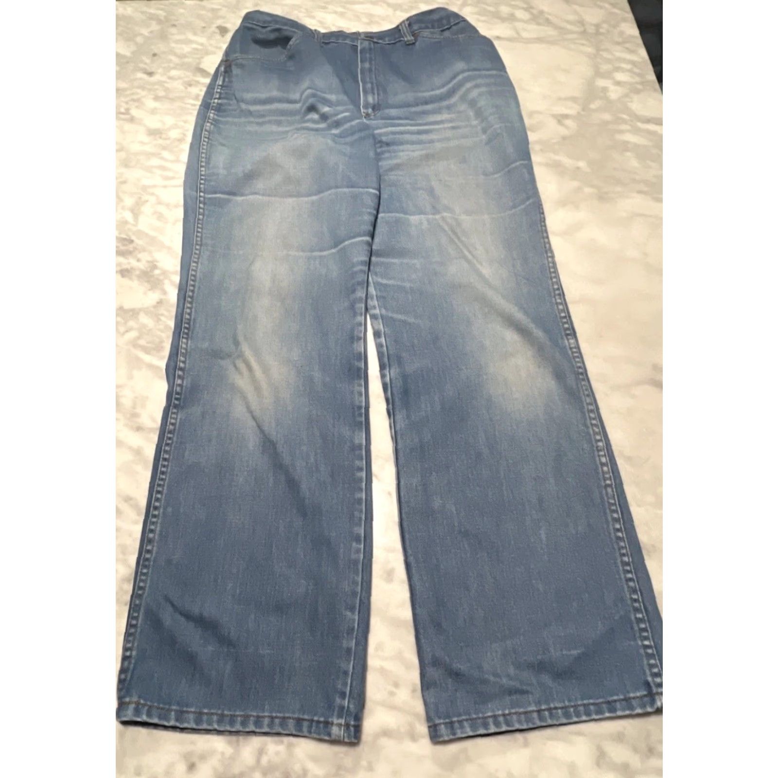 Sears VINTAGE Sears Jeans Womens 18 Blue Denim High Rise 70s Faded Made in USA Retro Size 40" / US 18 - 2 Thumbnail