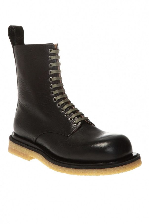Bottega Veneta o1w1db11124 Lace Up Boots in Black/Brown Size US 10 / IT 40 - 4 Thumbnail