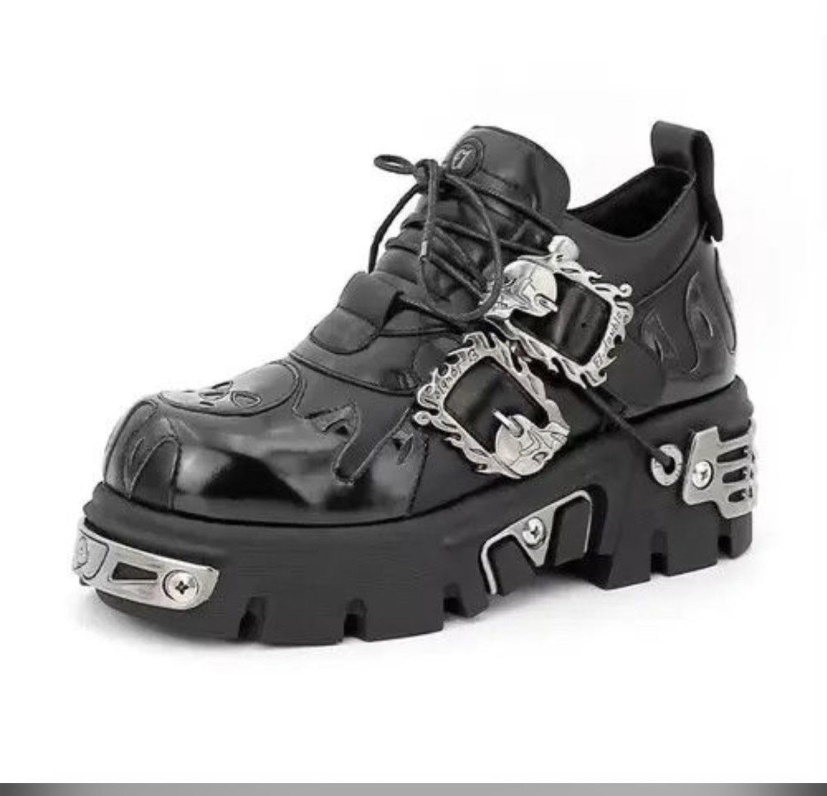 Japanese Brand Microfiber Platform Boots -New Rock Style -Lightweight Boots Size US 10 / EU 43 - 3 Thumbnail