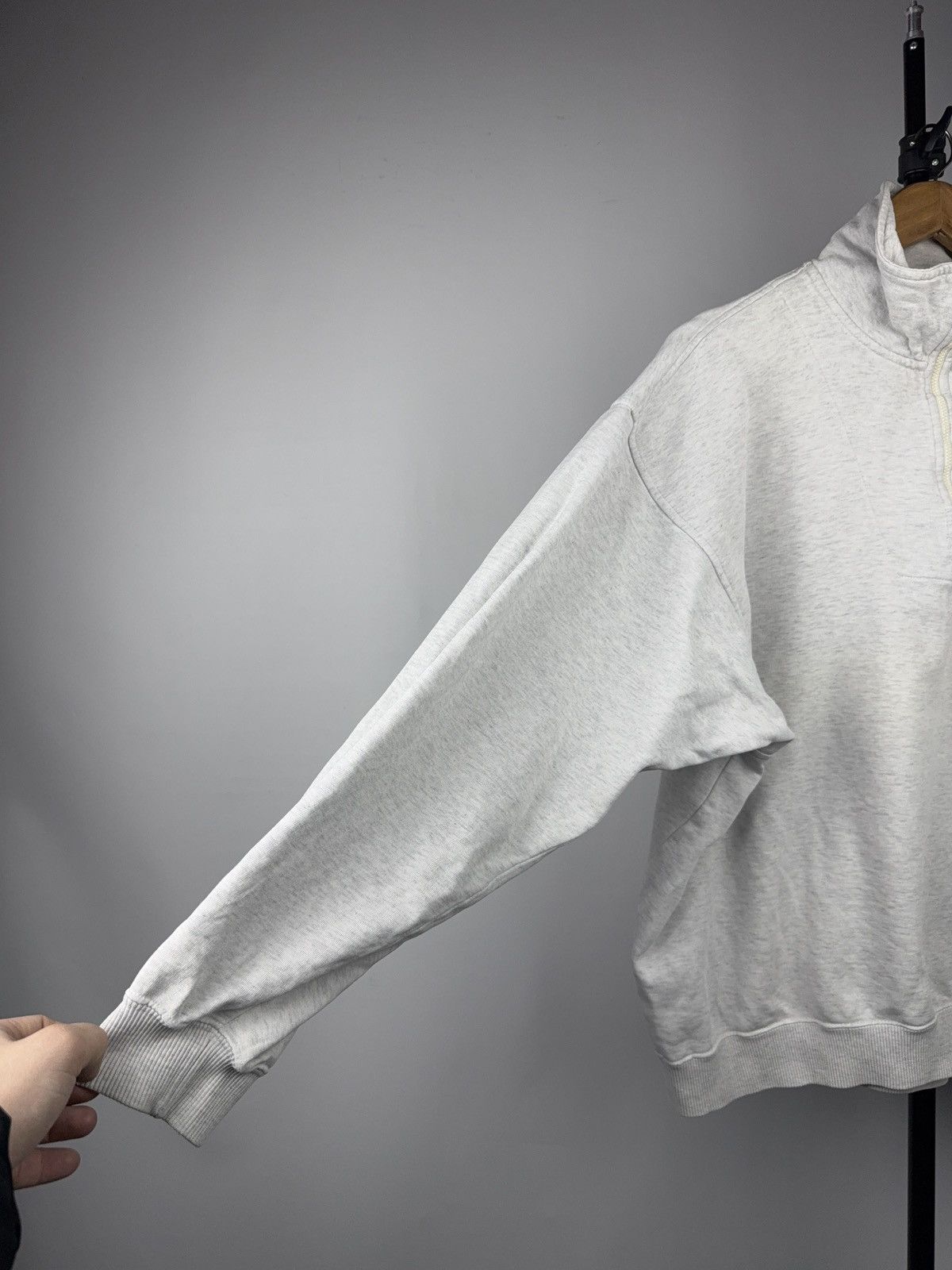 Lacoste 80s Chemise Lacoste Half Zip Sweatshirt Grey Made in France Size US M / EU 48-50 / 2 - 8 Thumbnail