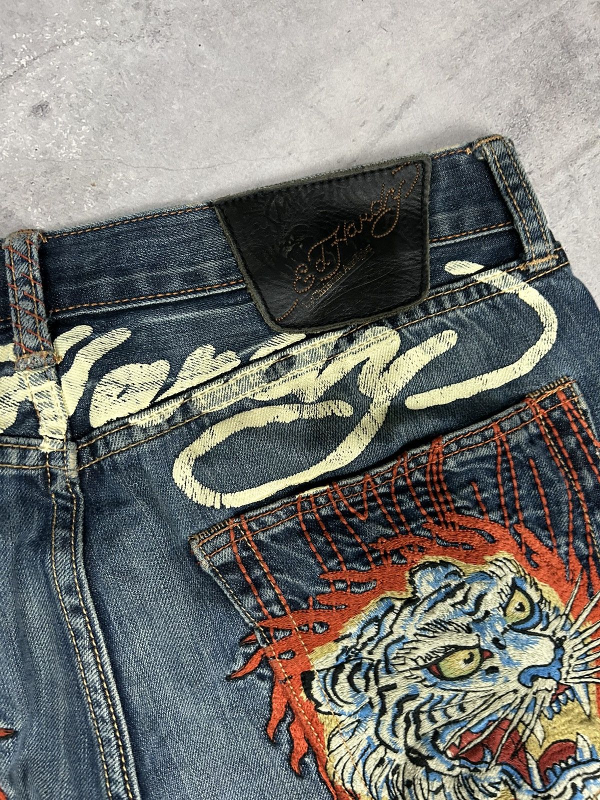 Ed Hardy Rare Ed Hardy Jeans Embroidered Tigers Size US 32 / EU 48 - 5 Thumbnail