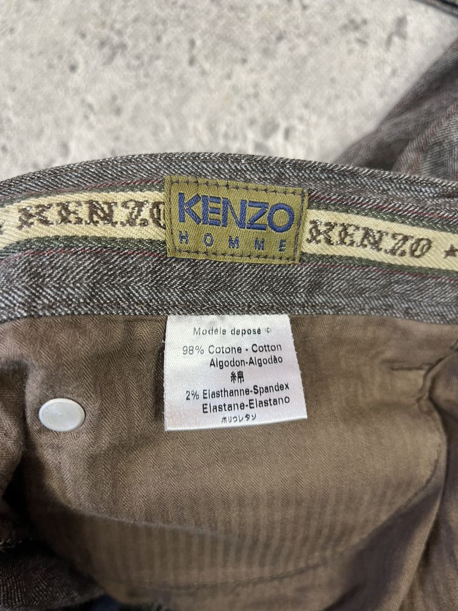 Kenzo × Vintage Kenzo Homme - Vintage Stripes Brown Pants Regular Fit 34 Size US 34 / EU 50 - 9 Thumbnail