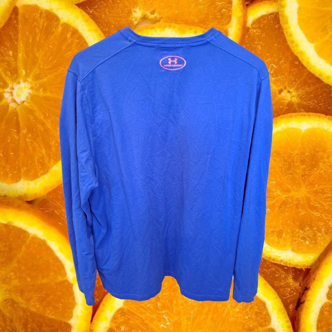 Under Armour Under Armour Blue Coldgear with Orange Logo Henley Size Larg Size US L / EU 52-54 / 3 - 5 Thumbnail