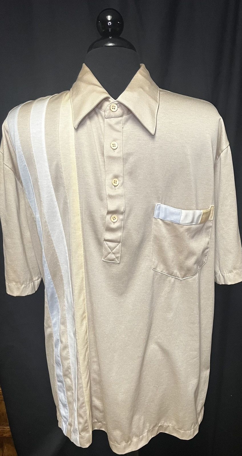Vintage 1970/1980 Fashion Knitwear poly henley XL polo shirt Size US XL / EU 56 / 4 - 1 Thumbnail