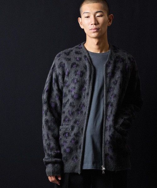 Number (N)ine Number Nine MOHAIR LEOPARD JACQUARD KNIT ZIP CARDIGAN Size 2 Size US M / EU 48-50 / 2 - 2 Thumbnail