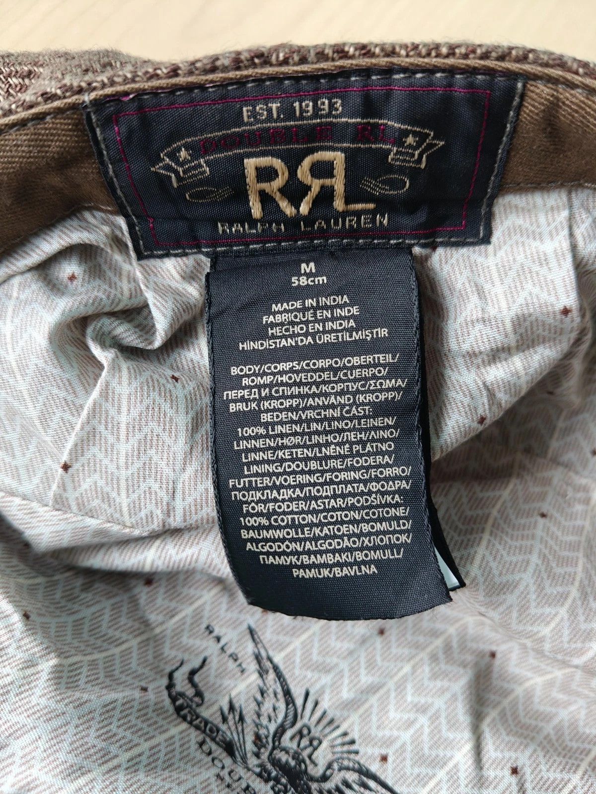 RRL Ralph Lauren DOUBLE RL Linen Herringbone Newsboy Cap T/1906 Size ONE SIZE - 11 Thumbnail
