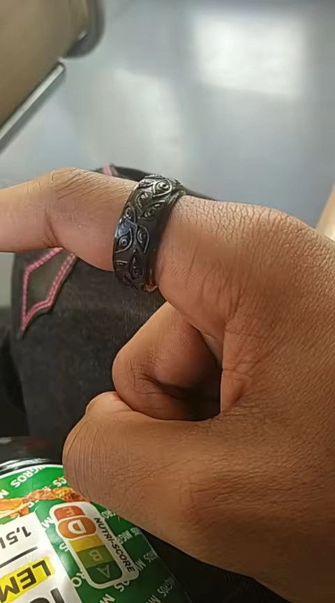 Jewelry Silver Color The Eyes Engraved Ring (Size 7-11 ) Size ONE SIZE - 2 Thumbnail
