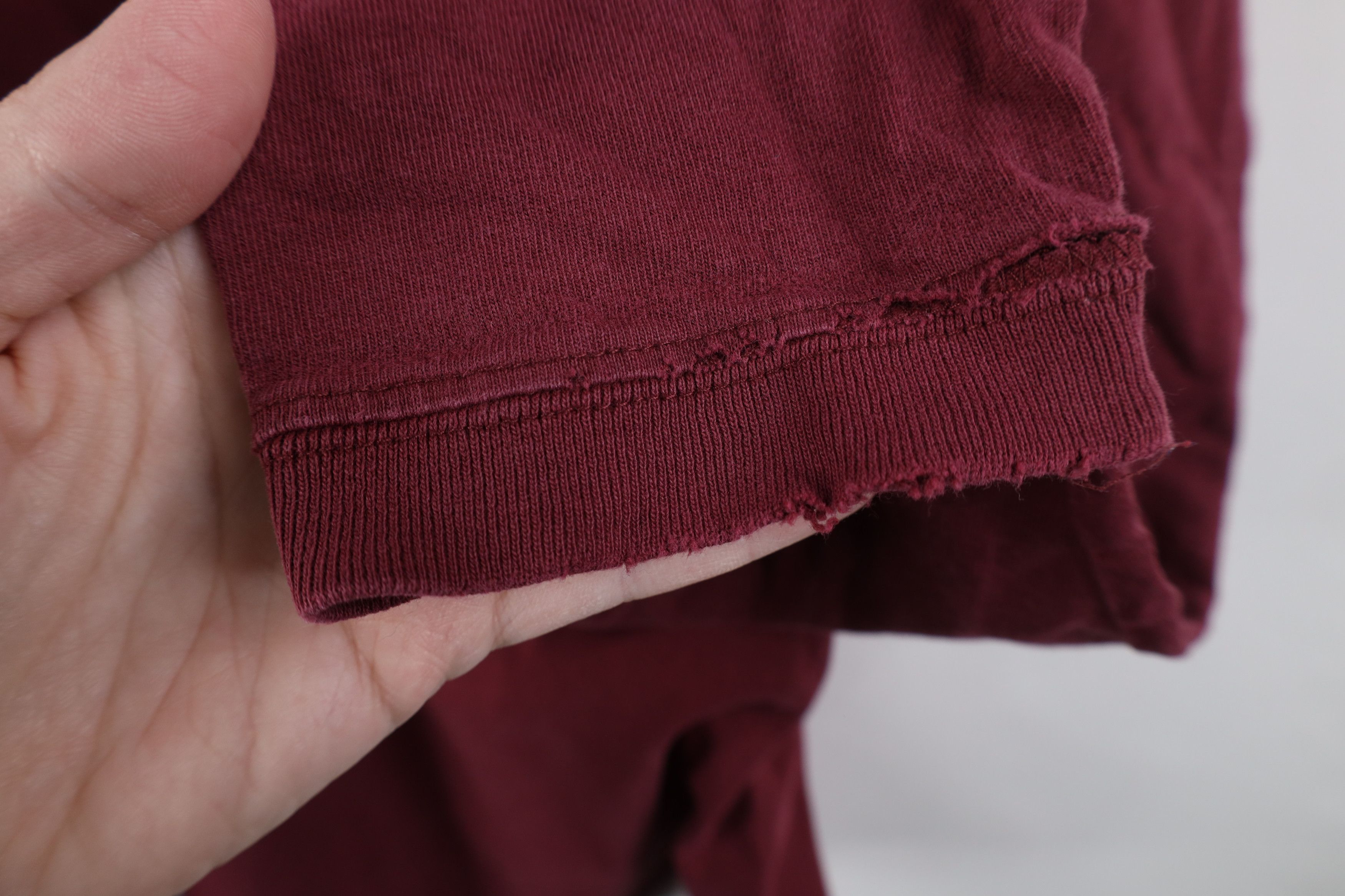 Vintage Vintage 90s Streetwear Blank Long Sleeve T-Shirt Red Cotton Size US XL / EU 56 / 4 - 8 Thumbnail