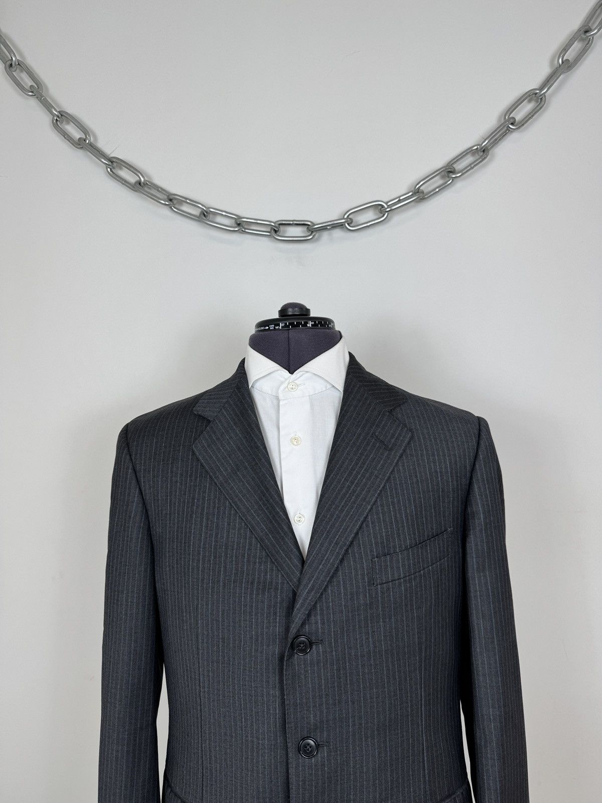 Ermenegildo Zegna Ermenegildo Zegna Su Misura Men’s Gray Striped Wool Blazer Size 38R - 2 Thumbnail