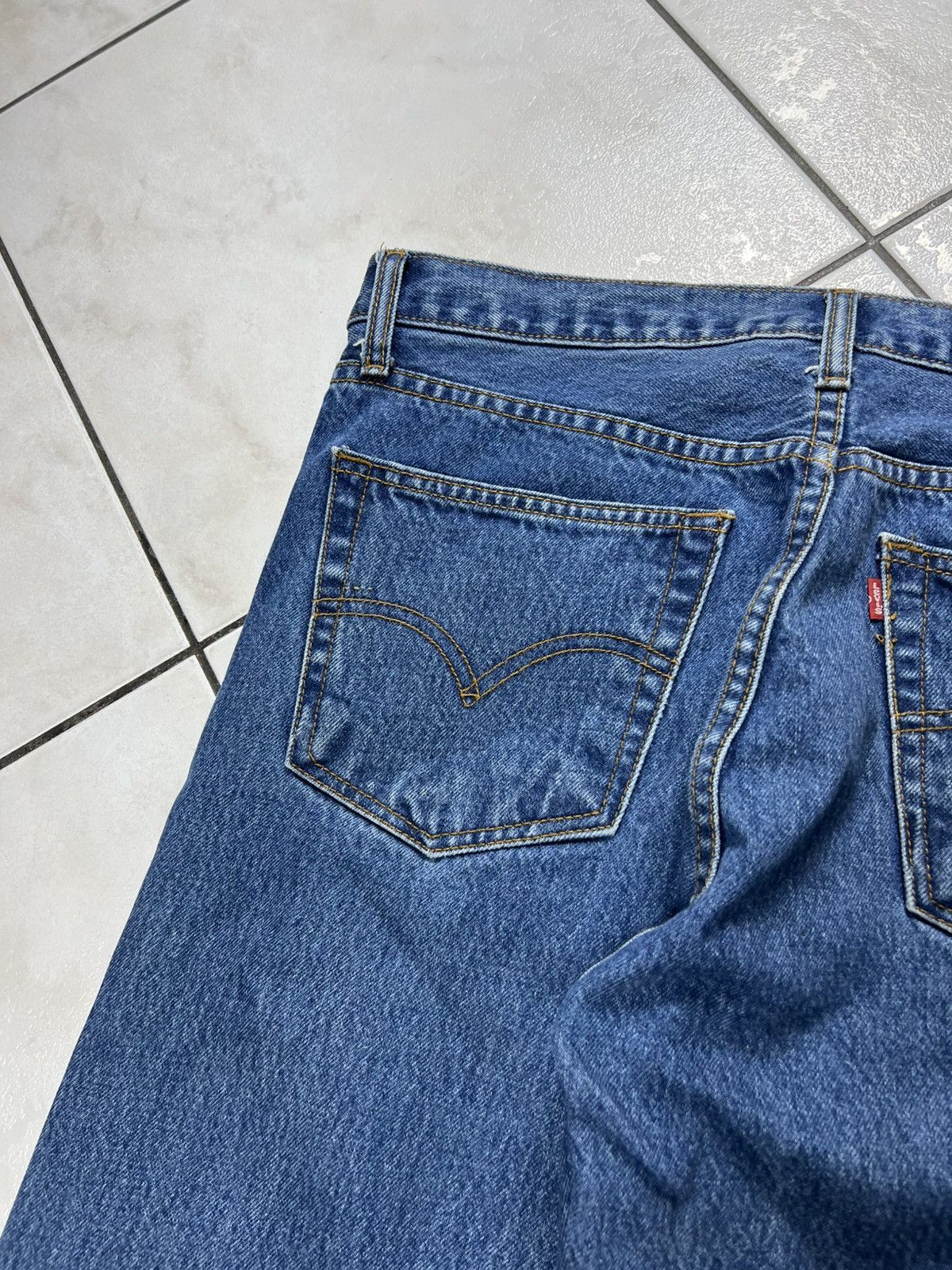 Levi's Vintage 90s Levi’s 501 hybrid leather denim tied strap pants Size US 32 / EU 48 - 16 Thumbnail