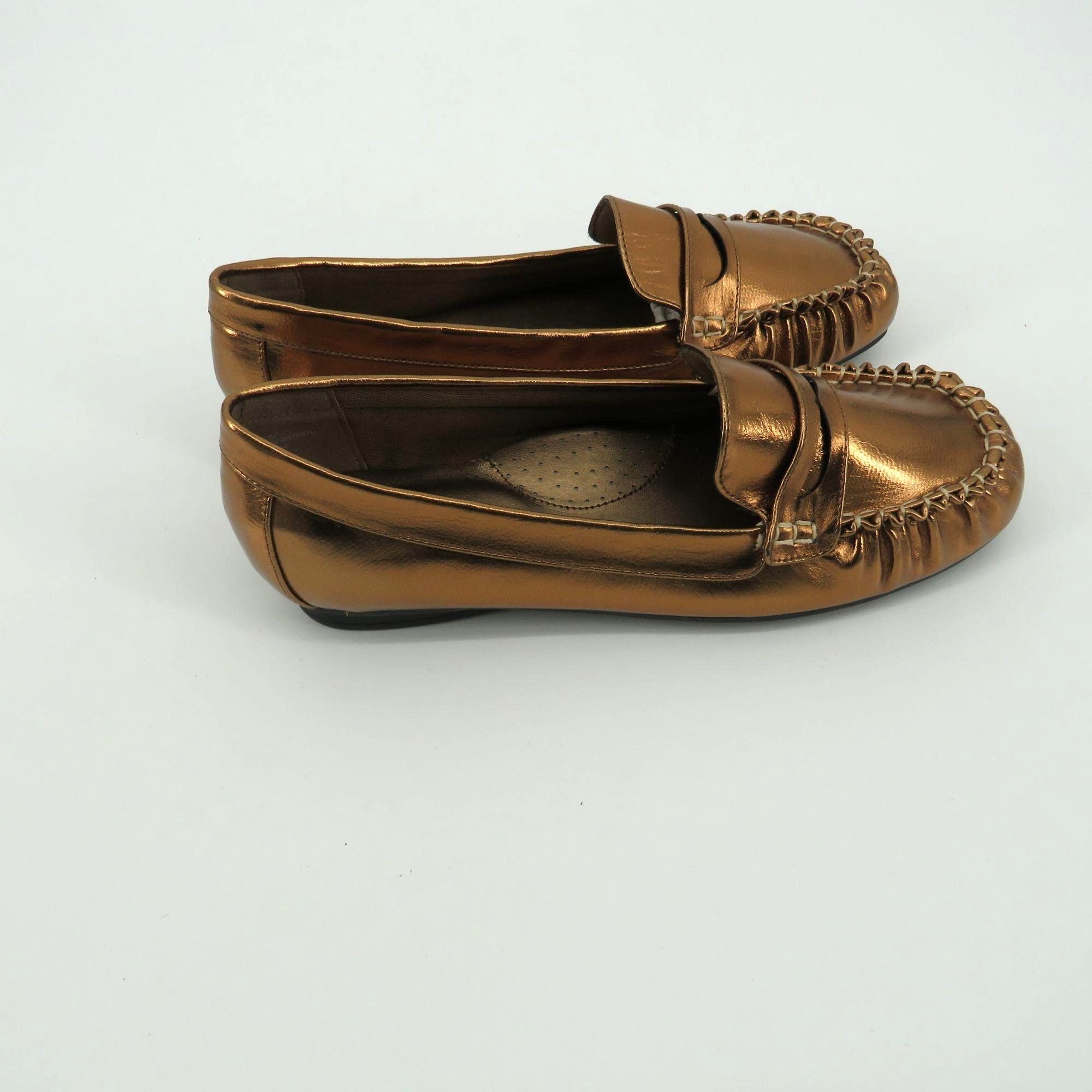 Other Annie Shoes Women's Metallic Bronze Loafers Size 6 Comfort S Size US 6 / IT 36 - 5 Thumbnail