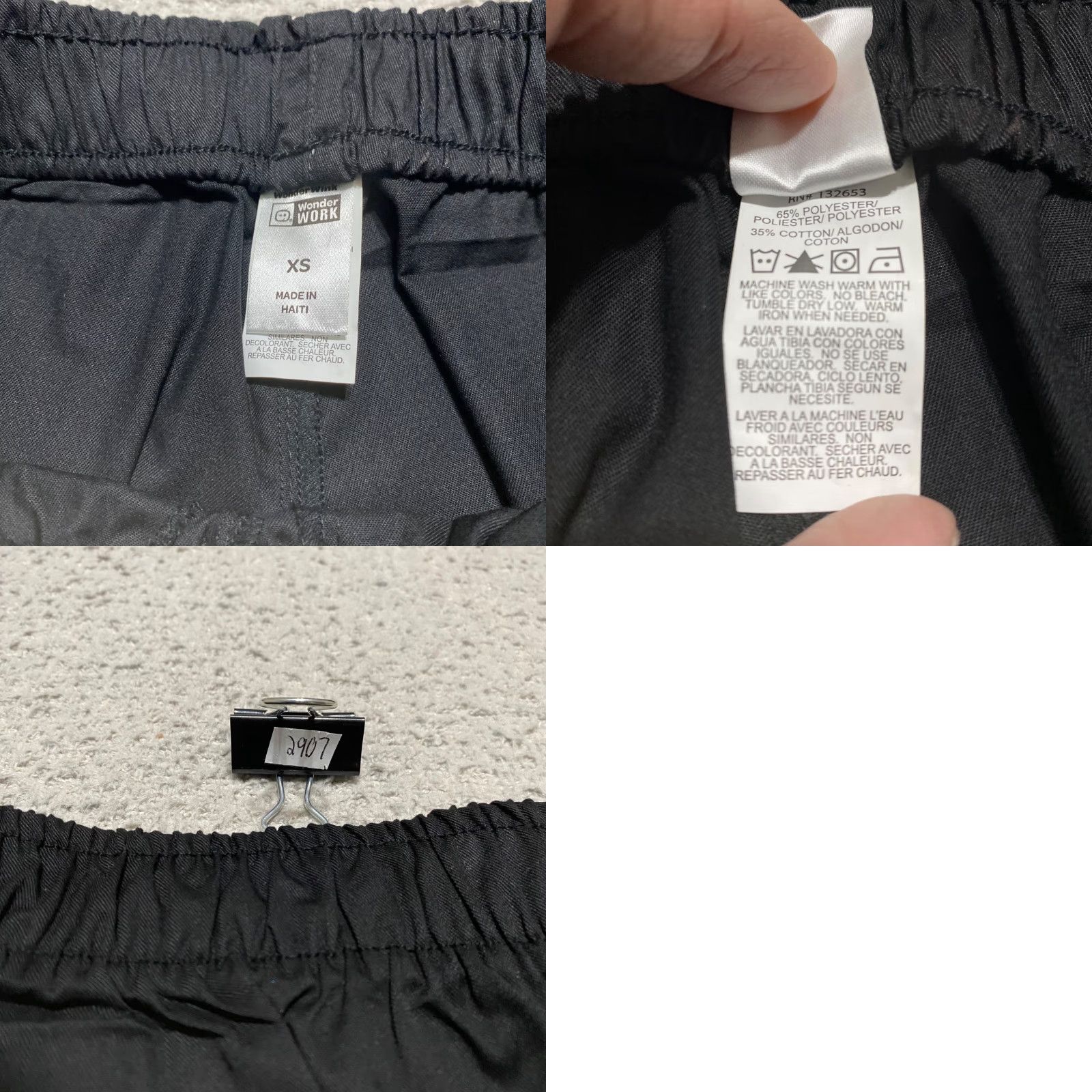 Vintage NWT WonderWink Wonder Work Pants Unisex XS Black Medical Scrubs New Size US 27 - 8 Thumbnail