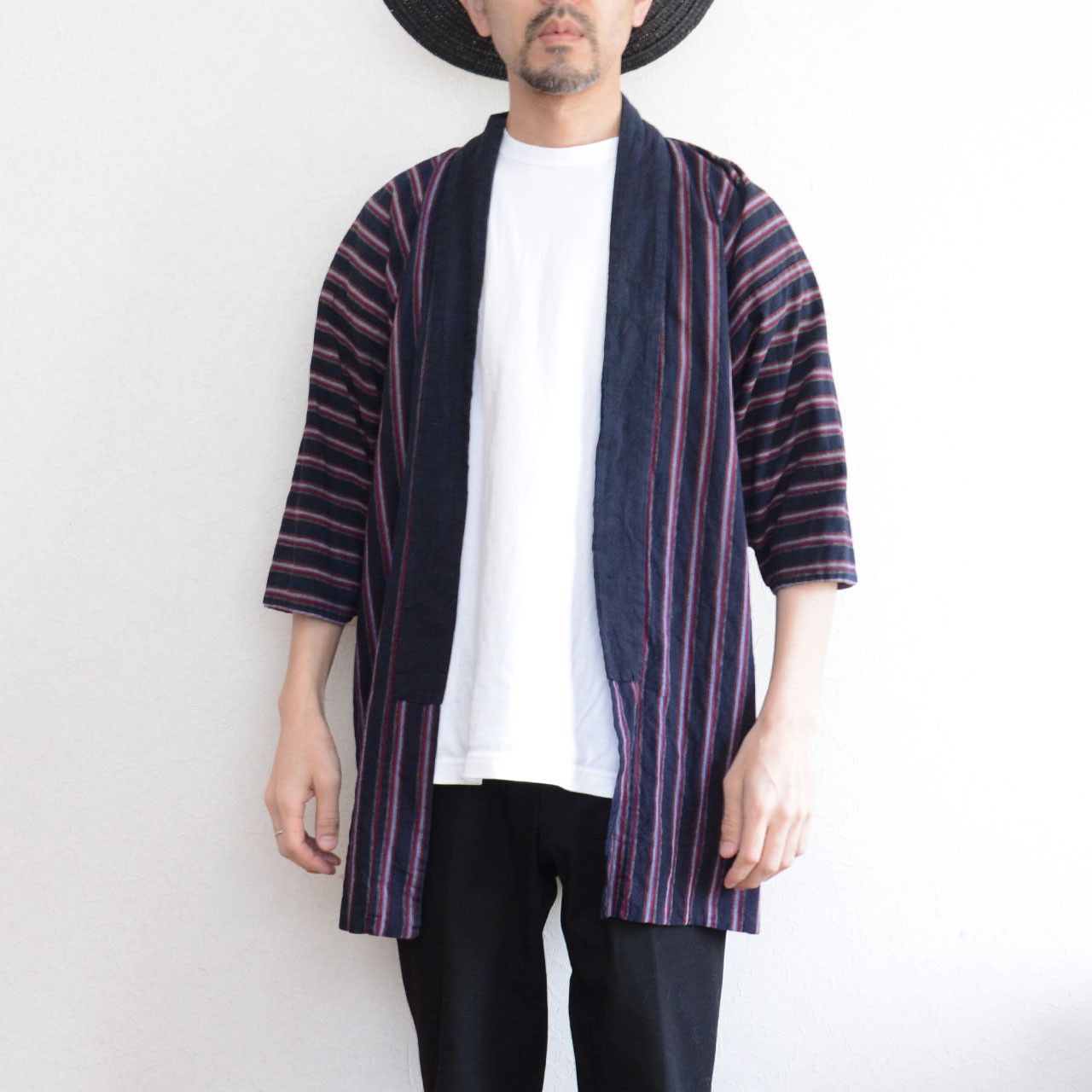Other Vintage Japanese Noragi Indigo Stripe Cotton Jacket Size L / US 10 / IT 46 - 13 Thumbnail