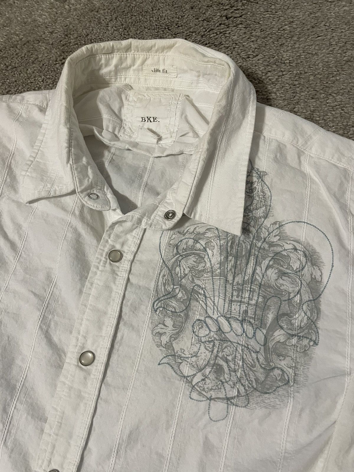 Affliction × BKE × Vintage Vintage Y2K Cross Shirt Mens Size XL Pearl Snap Grunge Style Size US XL / EU 56 / 4 - 4 Thumbnail