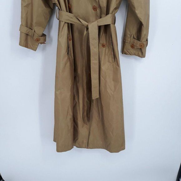 Vintage Vtg 80s Trench Coat Sz 12 Gold Longline Belted Waist Sailor Size XL / US 12-14 / IT 48-50 - 6 Thumbnail