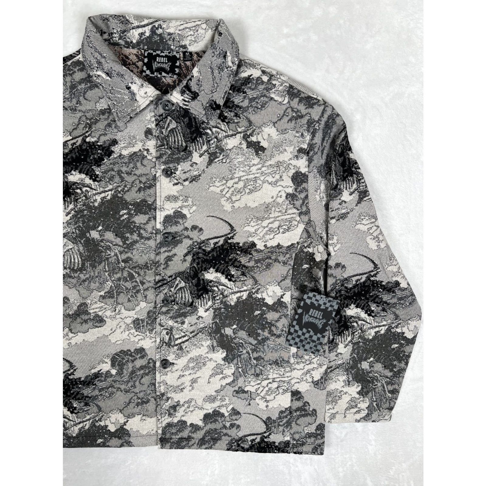 Vintage Rebel Vengeance Jacket Monochrome Overcoat Tapestry Apocalypse Horseman Black M Men Medium New Size Size US M / EU 48-50 / 2 - 3 Thumbnail