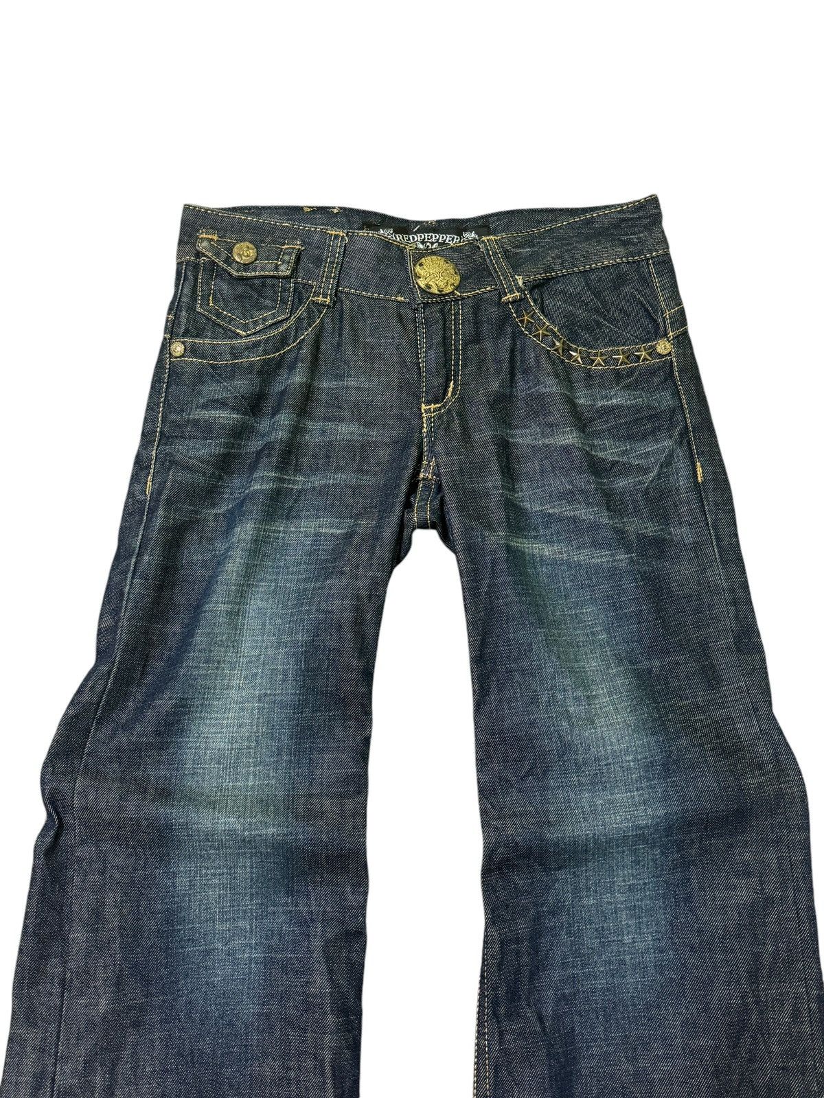 Hysteric Glamour WIDE LEG REDPEPPER BUCKLE BACK STUDDED CLAW MARKS NICE DENIM Size US 29 - 3 Thumbnail