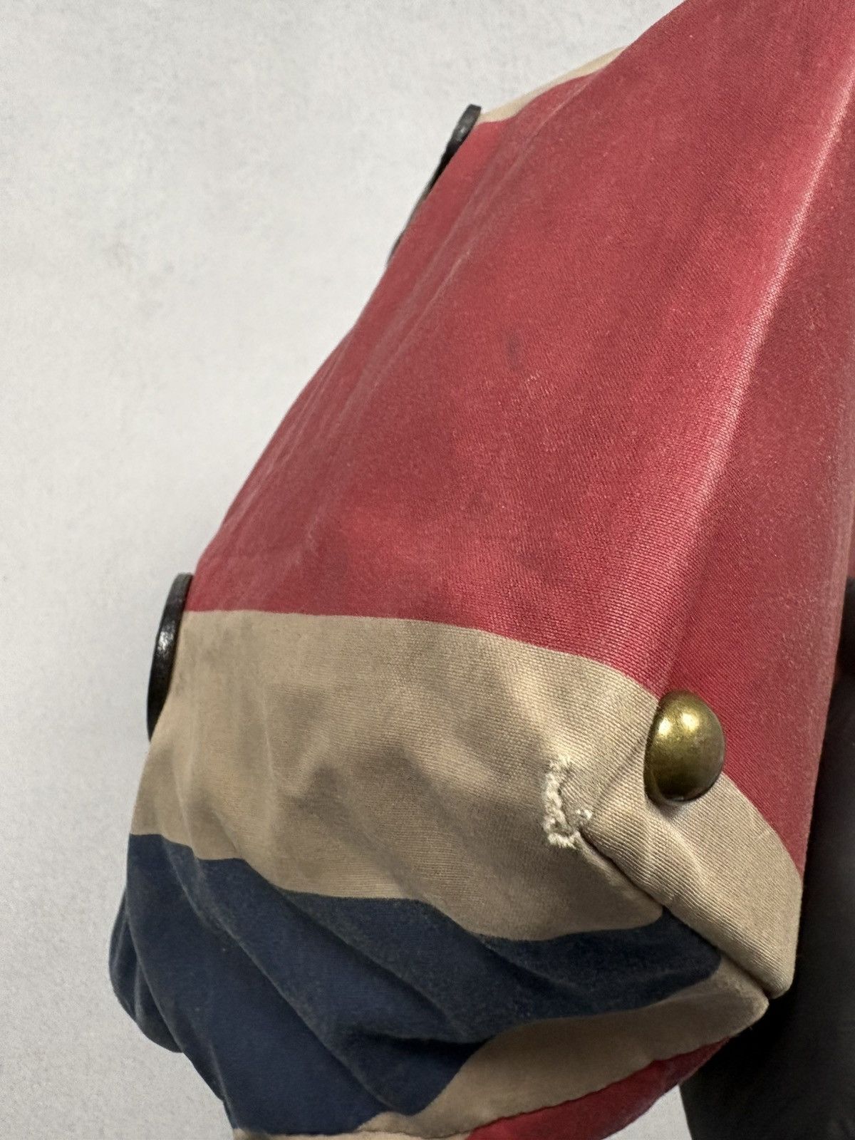 Barbour Barbour Waxed Cotton & Leather Mini Tote Bag England Flag Size ONE SIZE - 8 Thumbnail