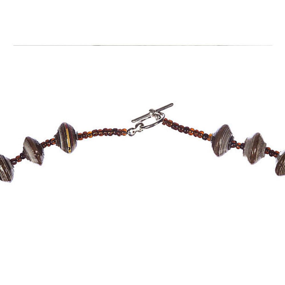 Designer Graduated Hand Made Papier Mâché Beaded Necklace Size ONE SIZE - 4 Thumbnail