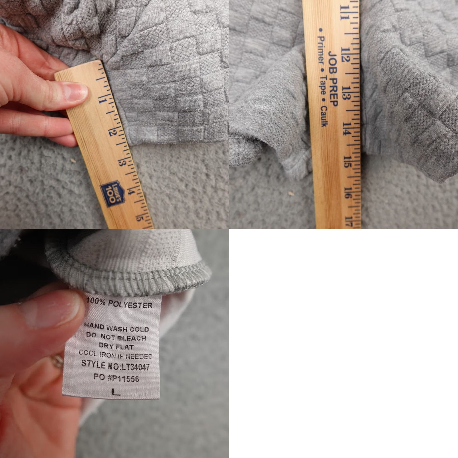 Vintage Main Strip Pajama Set Women's Large Gray Henley Short Sleeve Knit Collared Shirt? Size 36" / US 14 / IT 50 - 10 Thumbnail
