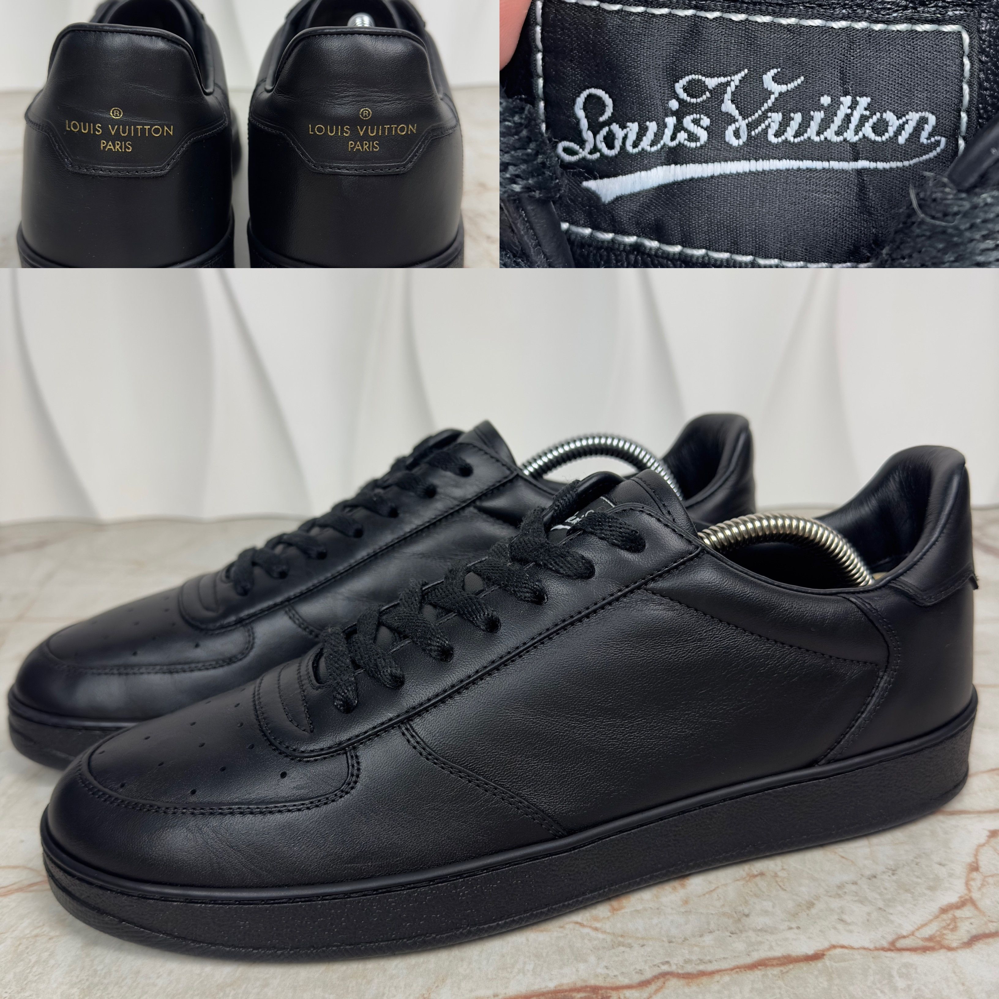 image of Louis Vuitton Rivoli Low Top Sneaker Leather in Black, Men's (Size 9)