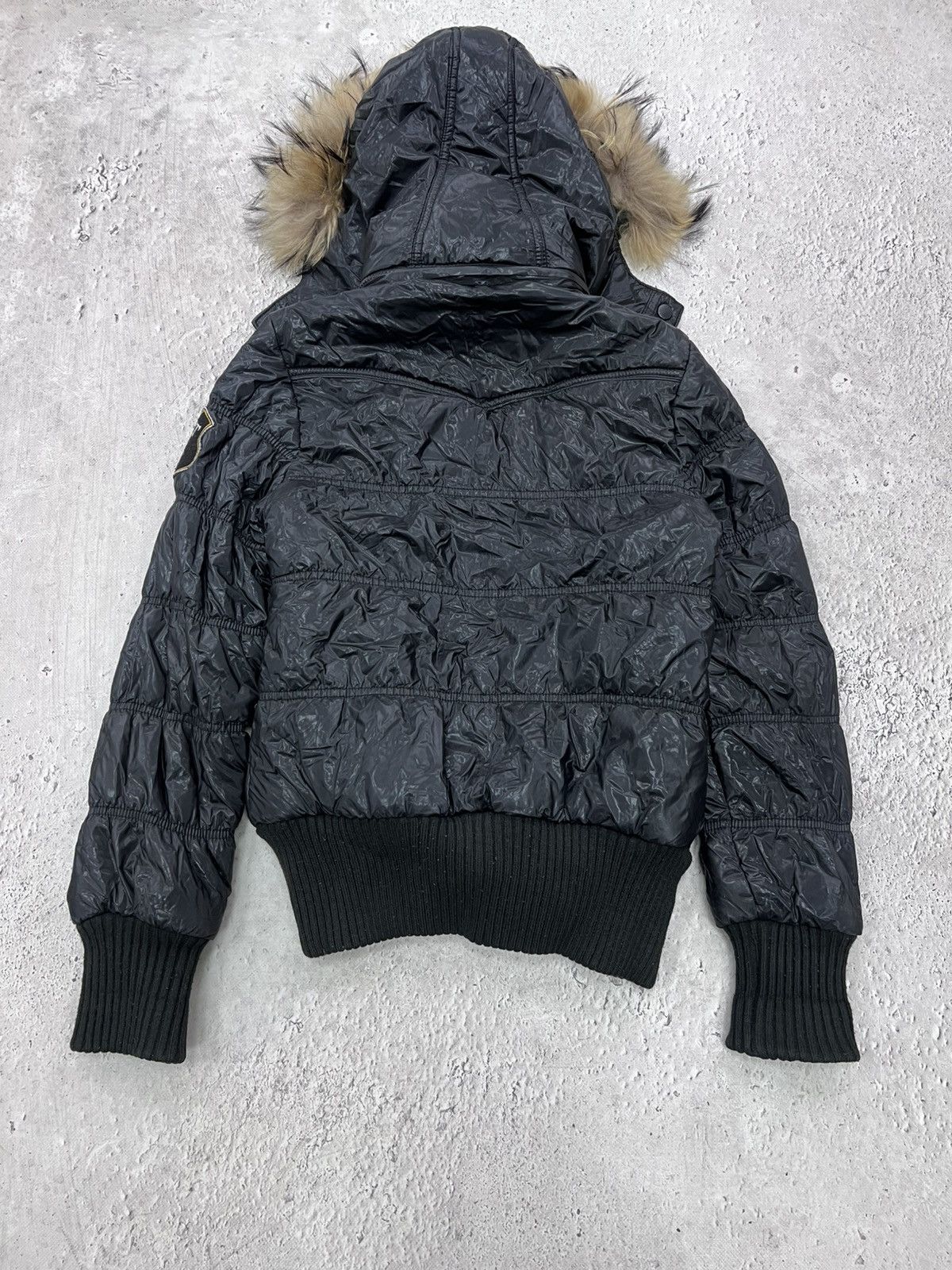 2000s Japanese Punk Grunge Fur PUFFER Jacket opium style
