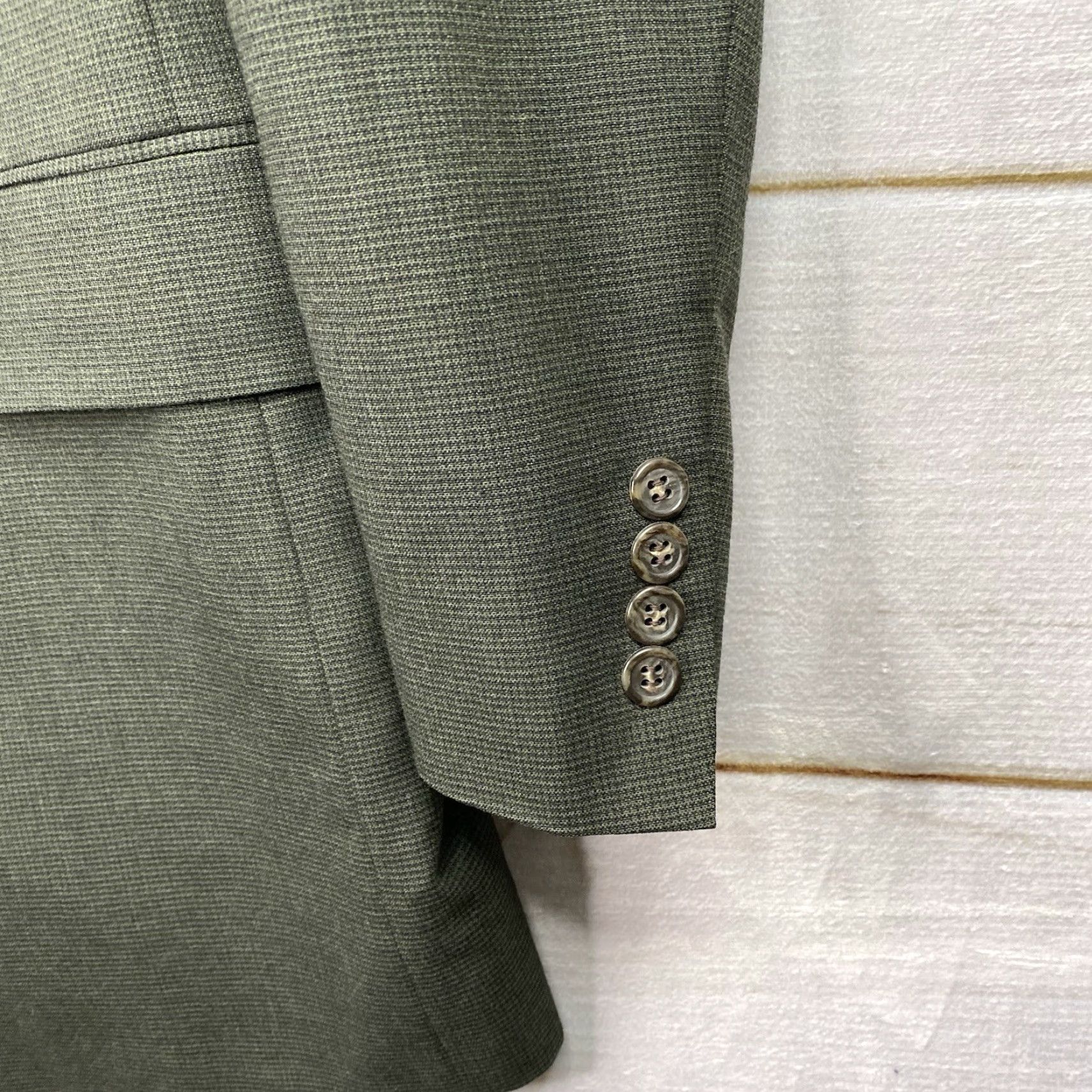 Jos. A. Bank Jos. A. Bank Sport Coat Mens 50XL Wool Green Tw eet Plaid Notch Lapel Two-Button Single-Breasted Long Coat Jacket Business Blazer Mens Size 50R - 6 Thumbnail