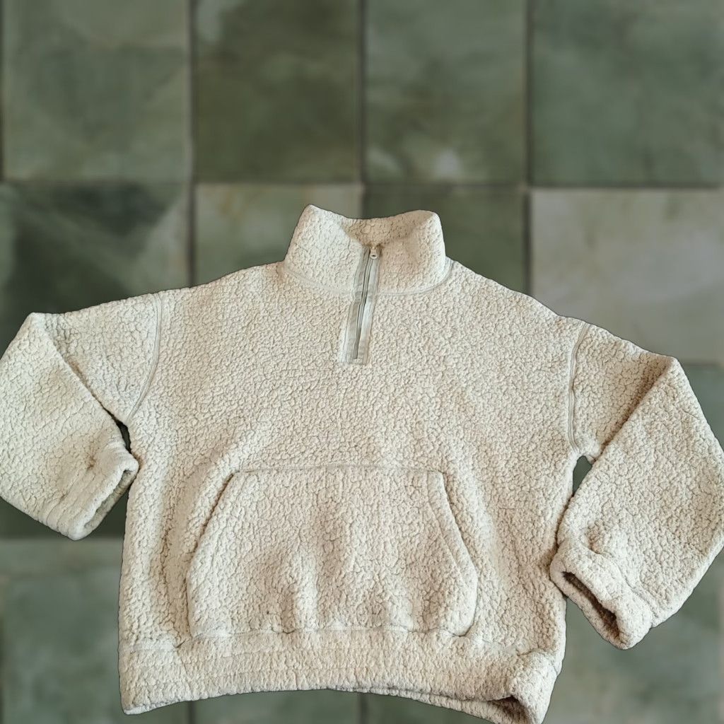 Vintage Aerie Sherpa Jacket Women Medium White Quarter Zip Cozy Causal Day Offline Size M / US 6-8 / IT 42-44 - 1 Thumbnail