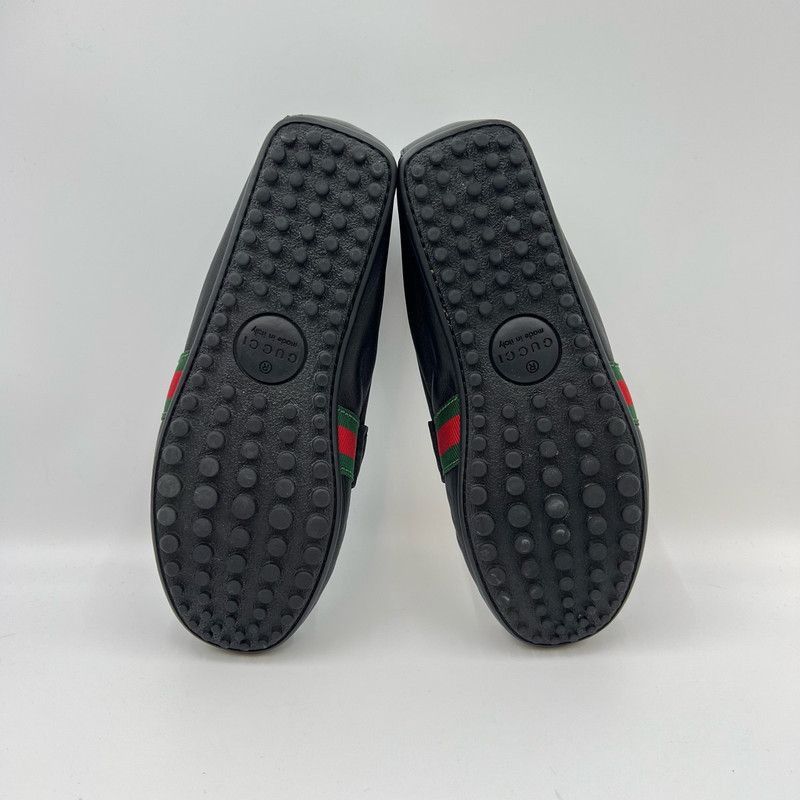 Gucci Gucci Black Leather Slip-On Loafers for Men Size US 8.5 / EU 41-42 - 4 Thumbnail