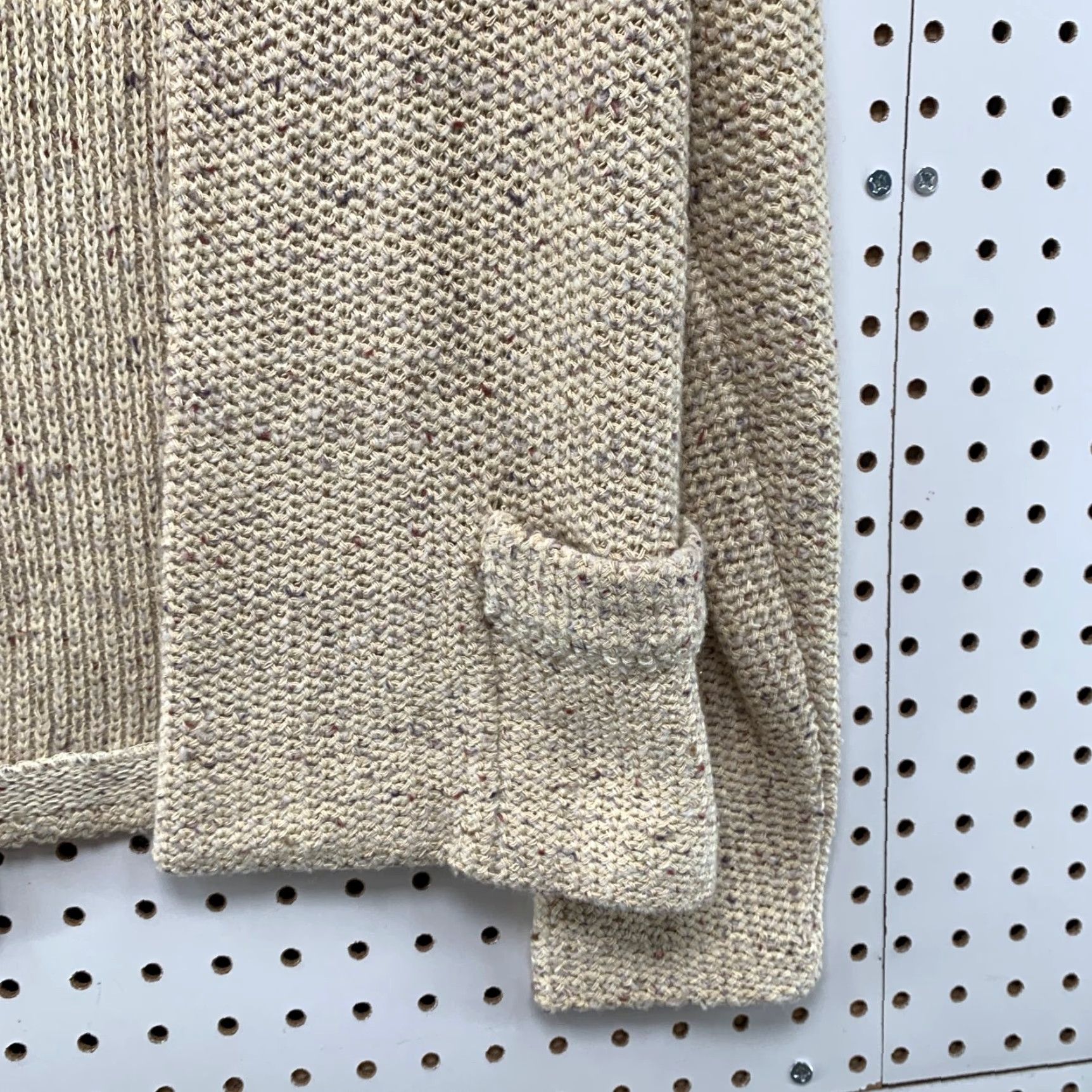 Vintage VINTAGE P.G.E Wool Cardigan Sweater Womens Medium Beige Knit Open Pockets Size M / US 6-8 / IT 42-44 - 5 Thumbnail