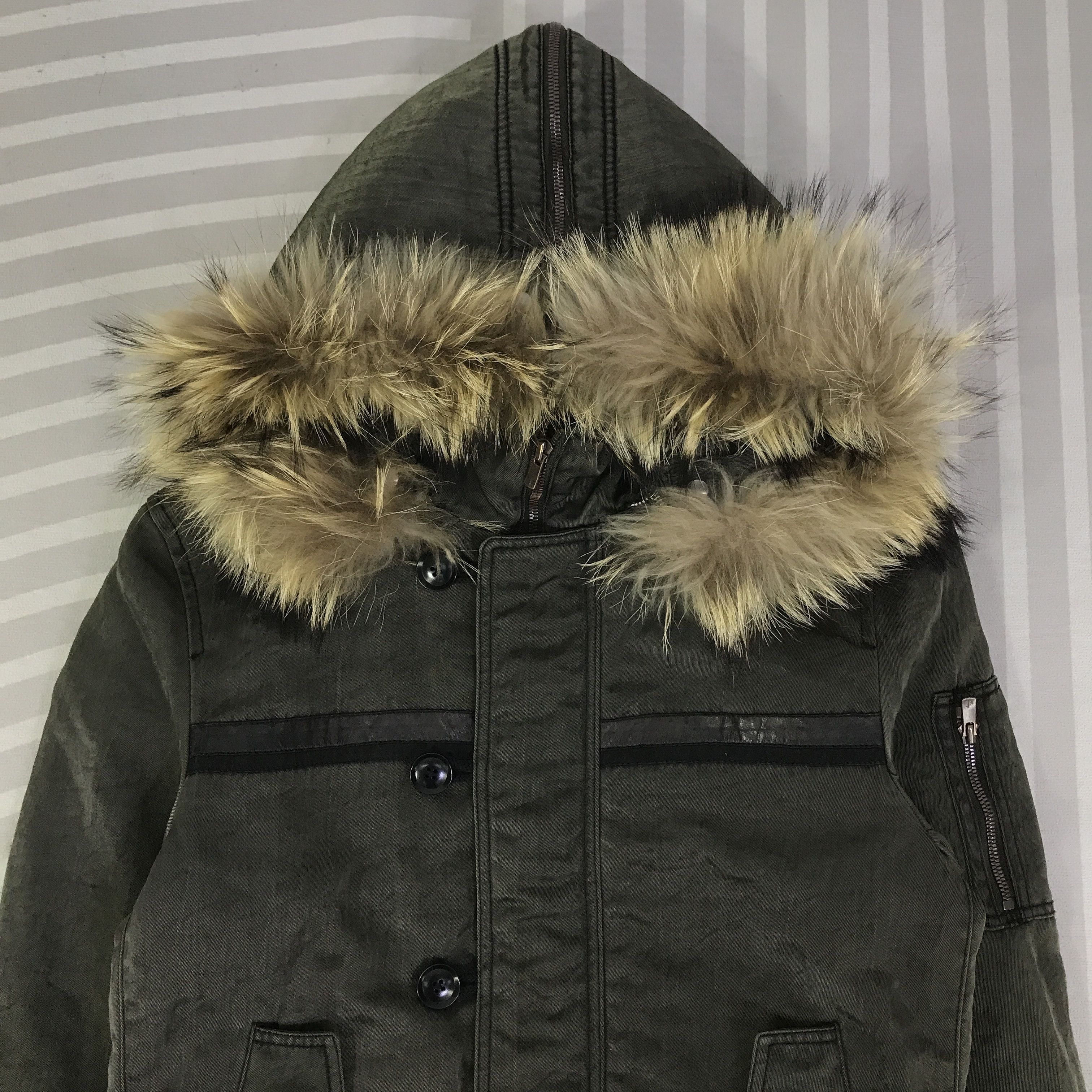 ABAHOUSE Vintage ABAHOUSE Japan Fur Hoodie Bomber Jacket K124B14 Size US M / EU 48-50 / 2 - 2 Thumbnail