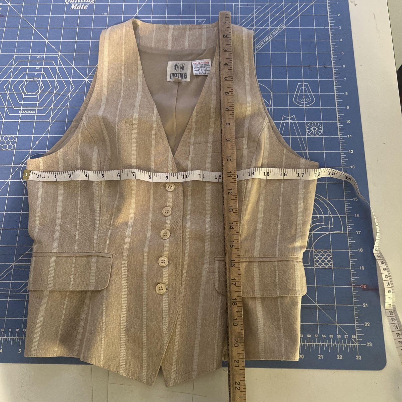By Together Vintage TOGETHER S8 blazer And S6 Vest. Exc. Cond. Ramie/co Size M / US 6-8 / IT 42-44 - 24 Thumbnail