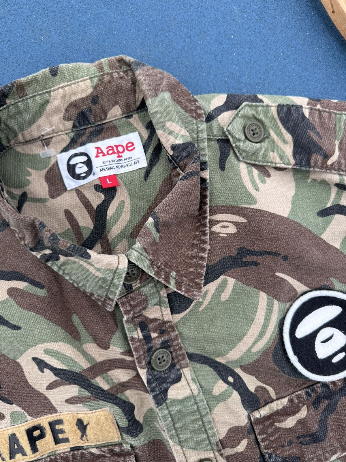 Aape A Bathing Ape Foot Soldier Patch Camo Button Up Shirt Size US L / EU 52-54 / 3 - 3 Thumbnail