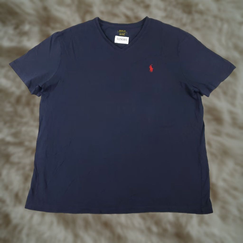 Ralph Lauren Ralph Lauren T-Shirt Mens Large Blue V-Neck Casual Short Sleeve Classic Sports Size US L / EU 52-54 / 3 - 1 Thumbnail