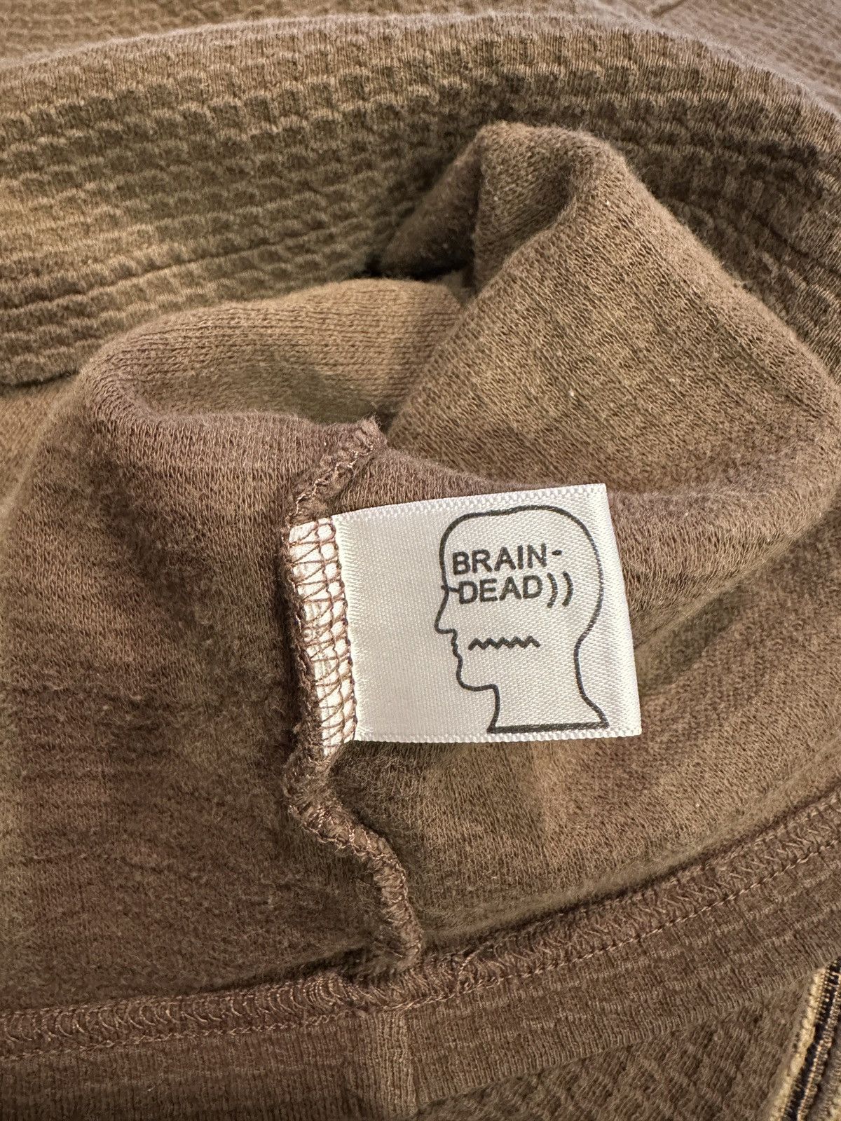 Brain Dead Brain Dead Brown Mini Waffle Knit Mock Neck Tee Men’s XXL Size US XXL / EU 58 / 5 - 7 Thumbnail