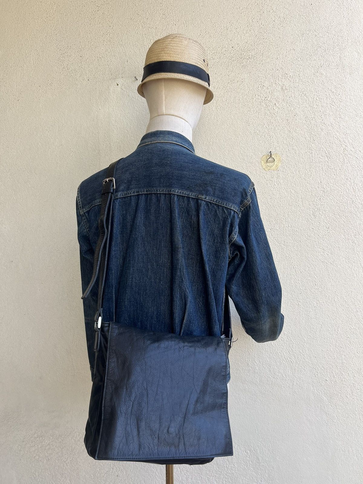 Japanese Brand × Leather Vintage pour deux ACCE. Japan Patina Leather Cargo Sling Bag Size ONE SIZE - 4 Thumbnail