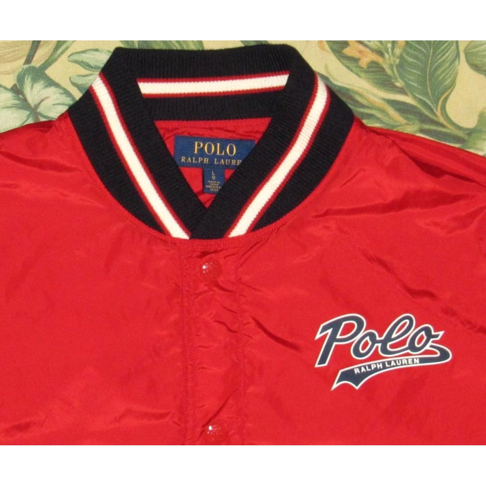 Ralph Lauren Polo RALPH LAUREN Script Red Bomber Nylon Baseball Coaches Jacket Large Mens Jacket Size US L / EU 52-54 / 3 - 2 Thumbnail