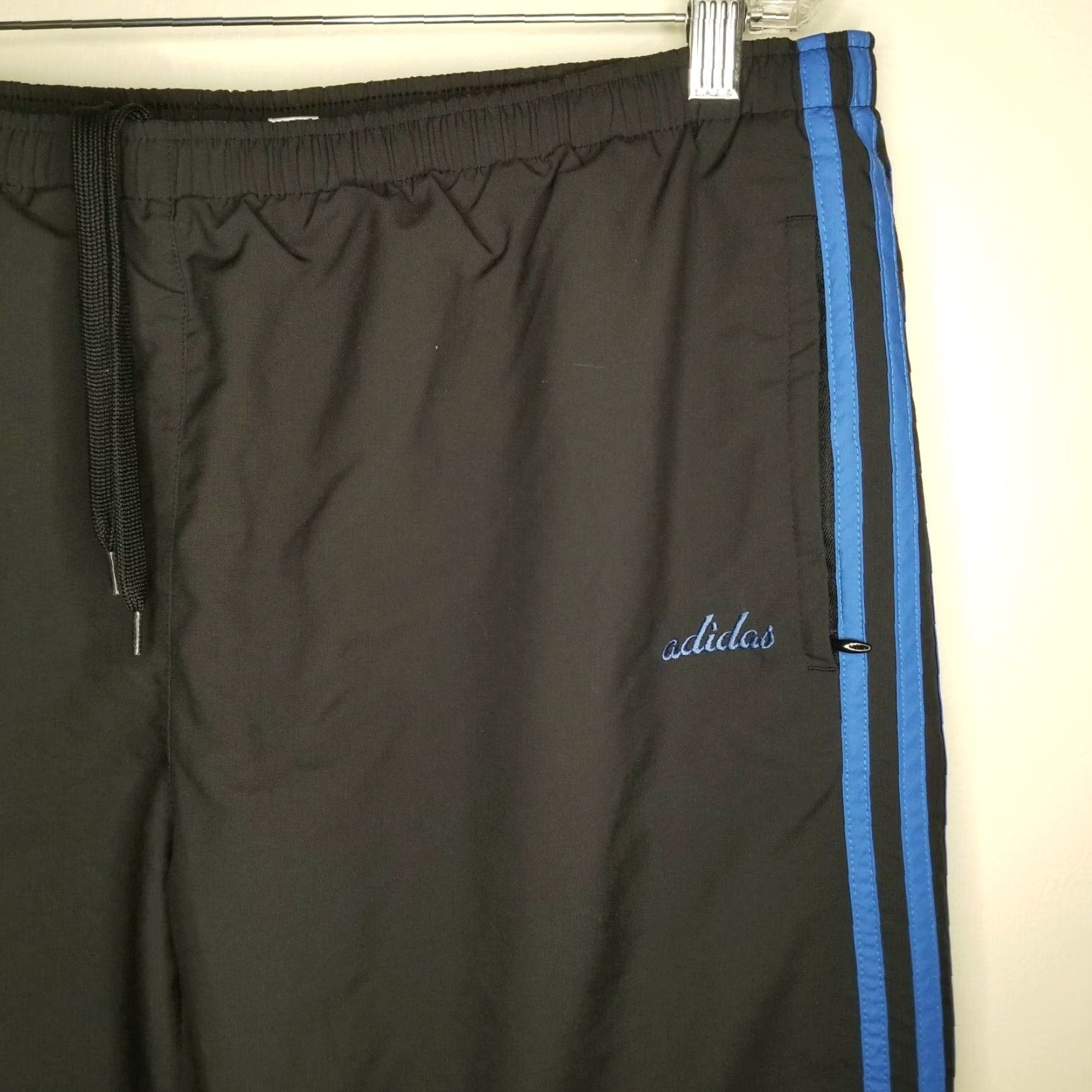 Adidas ADIDAS Mens Black Blue Track Pants XL Activewear Size US 36 / EU 52 - 2 Thumbnail
